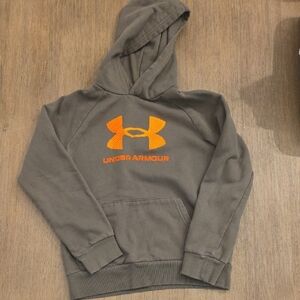 Under Armour Olive Green Hoodie with Orange Logo
